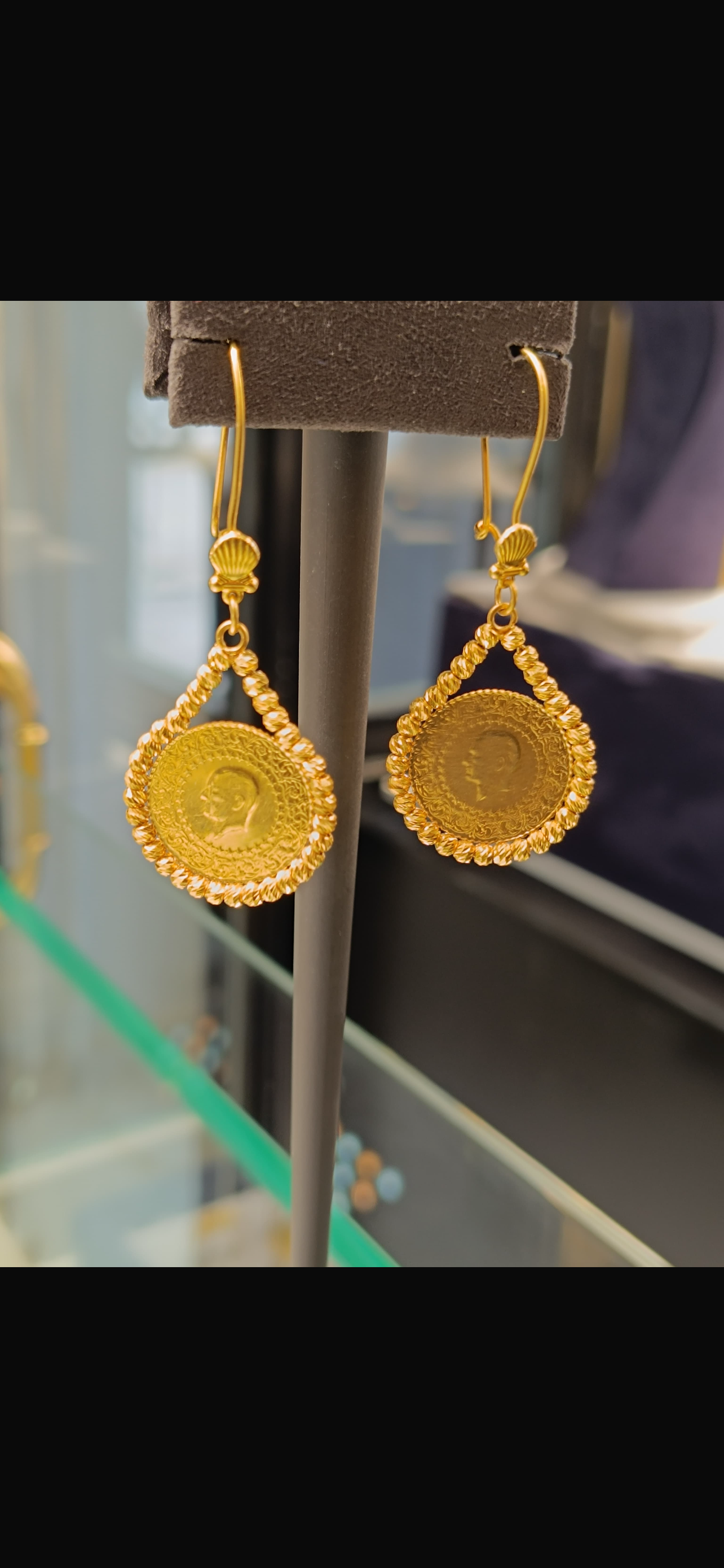 14 K çeyrekli Küpe - 14K 7.69gr